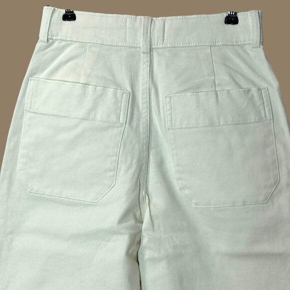 New Everlane The Organic Wide Leg Pants Bone Women 2 NWT High Waisted - Picture 8 of 11